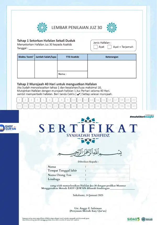 Dapat Sertifikat Hafalan per Juz mobile